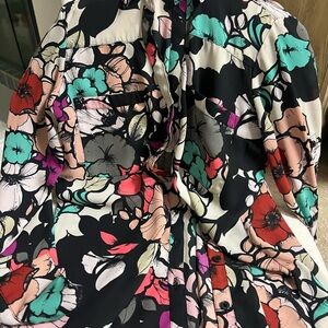 Express Multicolor Floral Shirt - small